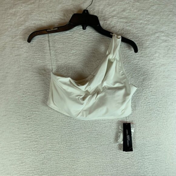Carmen Marc Valvo Women's One Shoulder Twisted Tie Bikini Swim Top Sz M NWT 9945 - Picture 1 of 8